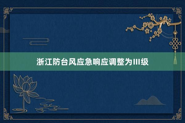 浙江防台风应急响应调整为Ⅲ级