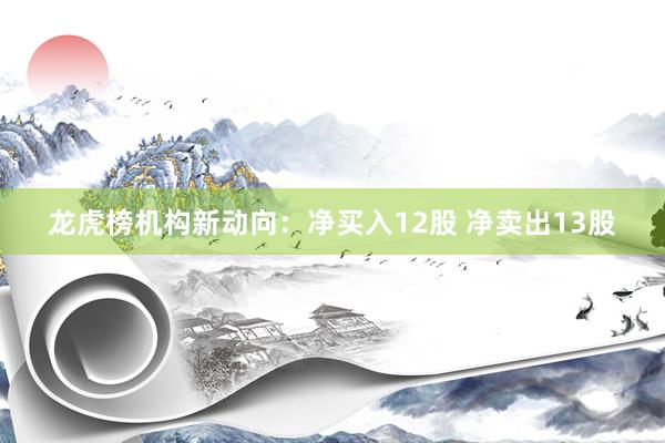 龙虎榜机构新动向：净买入12股 净卖出13股