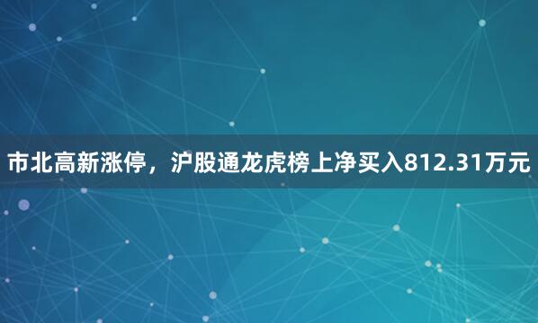 市北高新涨停，沪股通龙虎榜上净买入812.31万元