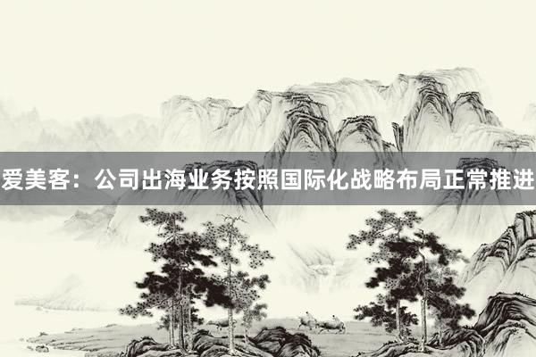 爱美客：公司出海业务按照国际化战略布局正常推进
