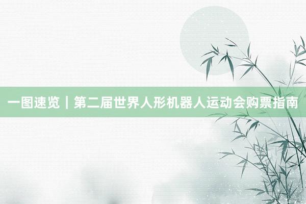 一图速览｜第二届世界人形机器人运动会购票指南