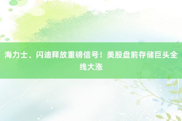 海力士、闪迪释放重磅信号！美股盘前存储巨头全线大涨