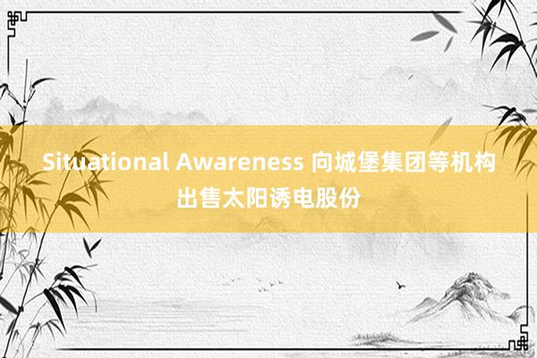 Situational Awareness 向城堡集团等机构出售太阳诱电股份