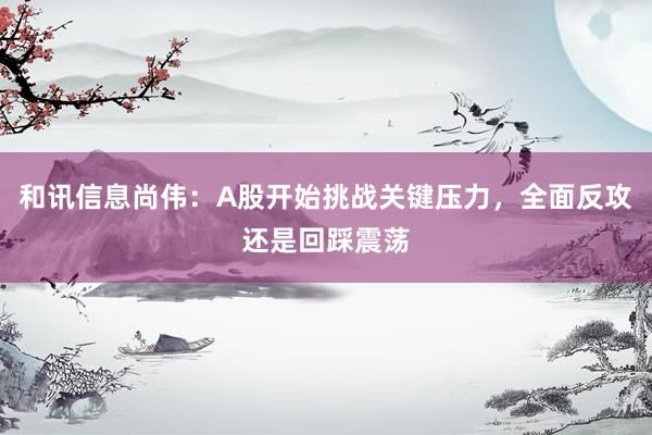 和讯信息尚伟：A股开始挑战关键压力，全面反攻还是回踩震荡