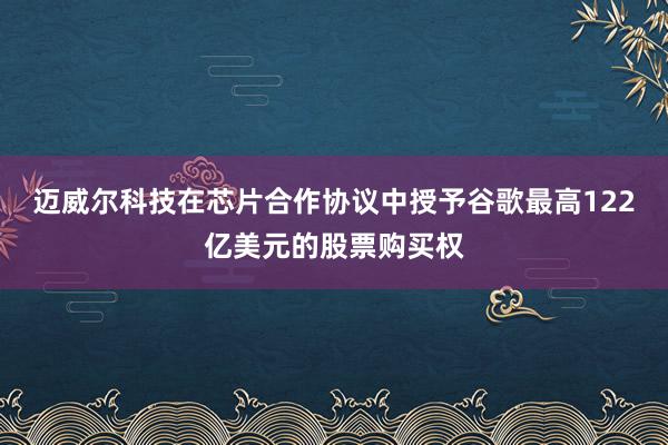 迈威尔科技在芯片合作协议中授予谷歌最高122亿美元的股票购买权