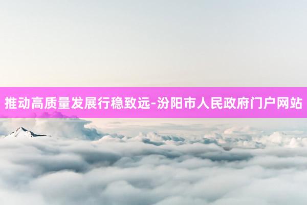 推动高质量发展行稳致远-汾阳市人民政府门户网站