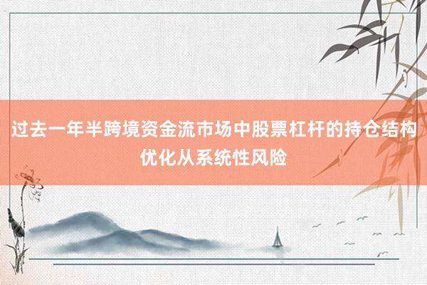 过去一年半跨境资金流市场中股票杠杆的持仓结构优化从系统性风险
