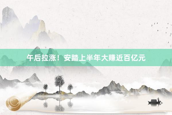 午后拉涨！安踏上半年大赚近百亿元