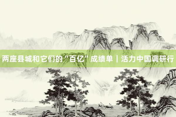 两座县城和它们的“百亿”成绩单｜活力中国调研行