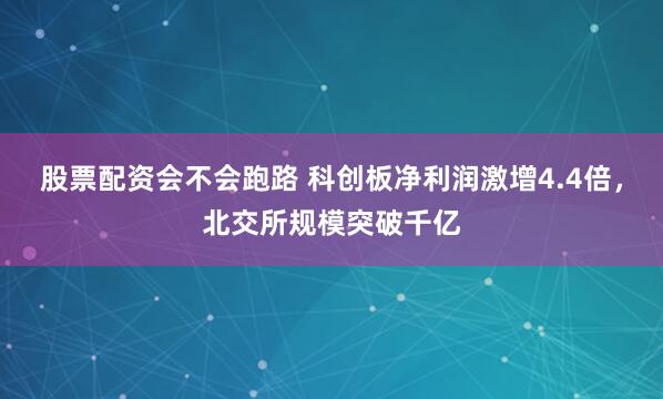 股票配资会不会跑路 科创板净利润激增4.4倍，北交所规模突破千亿