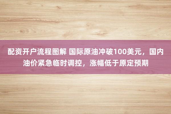 配资开户流程图解 国际原油冲破100美元，国内油价紧急临时调控，涨幅低于原定预期