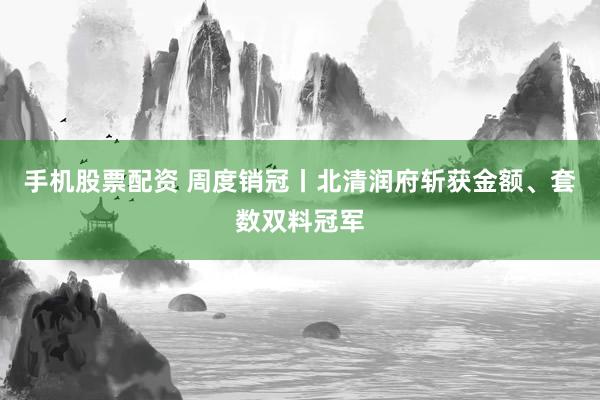 手机股票配资 周度销冠丨北清润府斩获金额、套数双料冠军