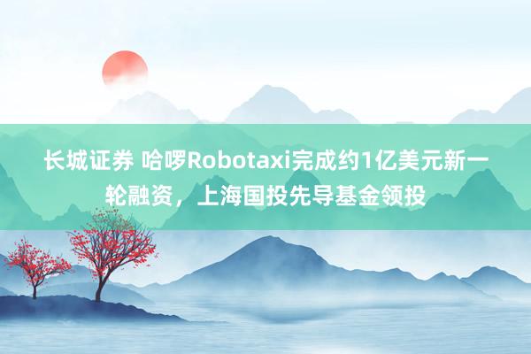 长城证券 哈啰Robotaxi完成约1亿美元新一轮融资，上海国投先导基金领投
