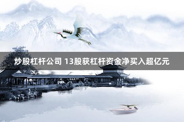 炒股杠杆公司 13股获杠杆资金净买入超亿元