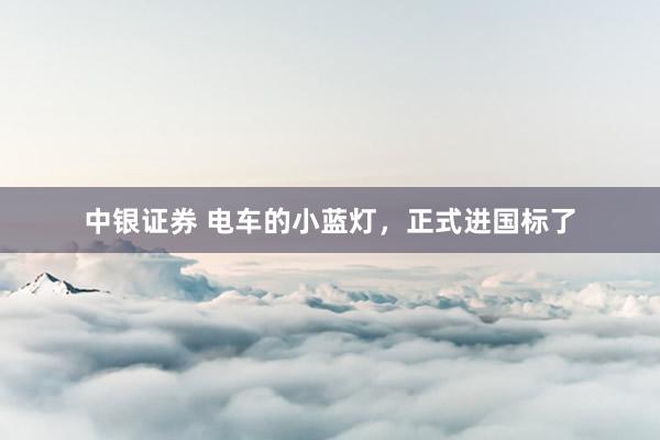 中银证券 电车的小蓝灯，正式进国标了