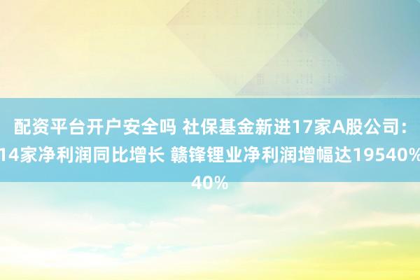 配资平台开户安全吗 社保基金新进17家A股公司：14家净利润同比增长 赣锋锂业净利润增幅达19540%